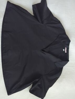 Waves Of Hydra Black Short Sleeve A-line Top With Collar